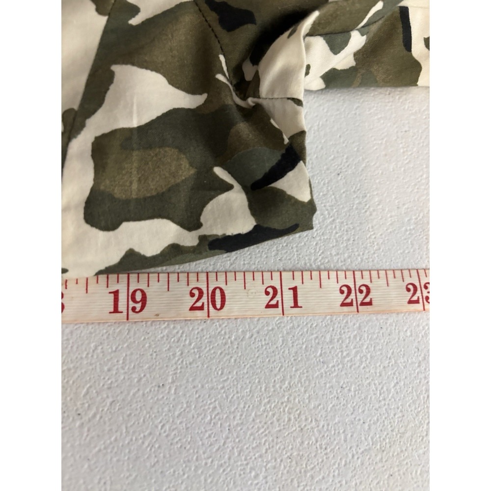 CHICO'S Size 2 (M) Camo Print Cotton Women's Blouse Shirt Top Embroidered - Picture 12 of 12